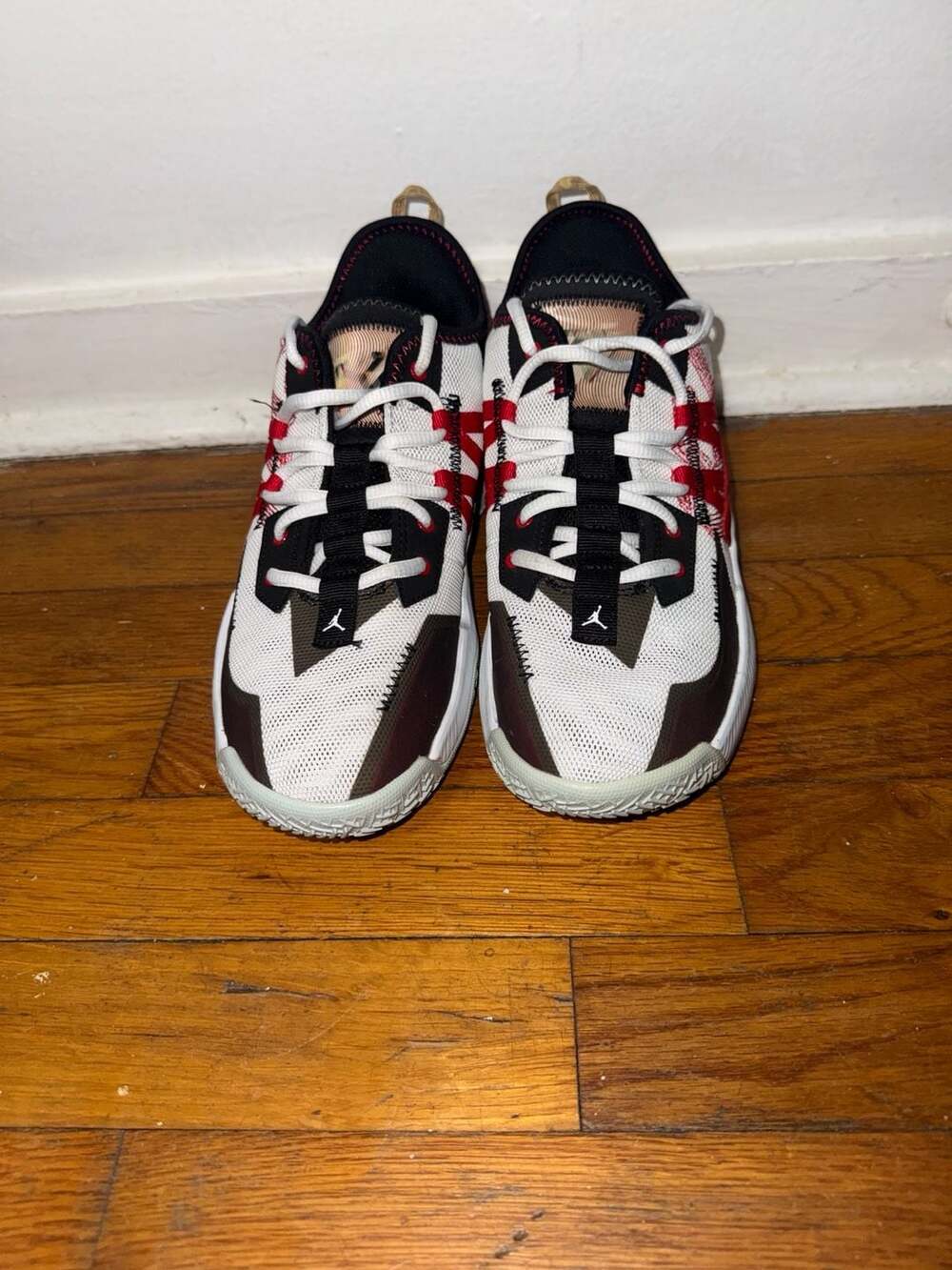 Jordan One Take 2 GS Size 7Y White Red Black Basketball Shoes